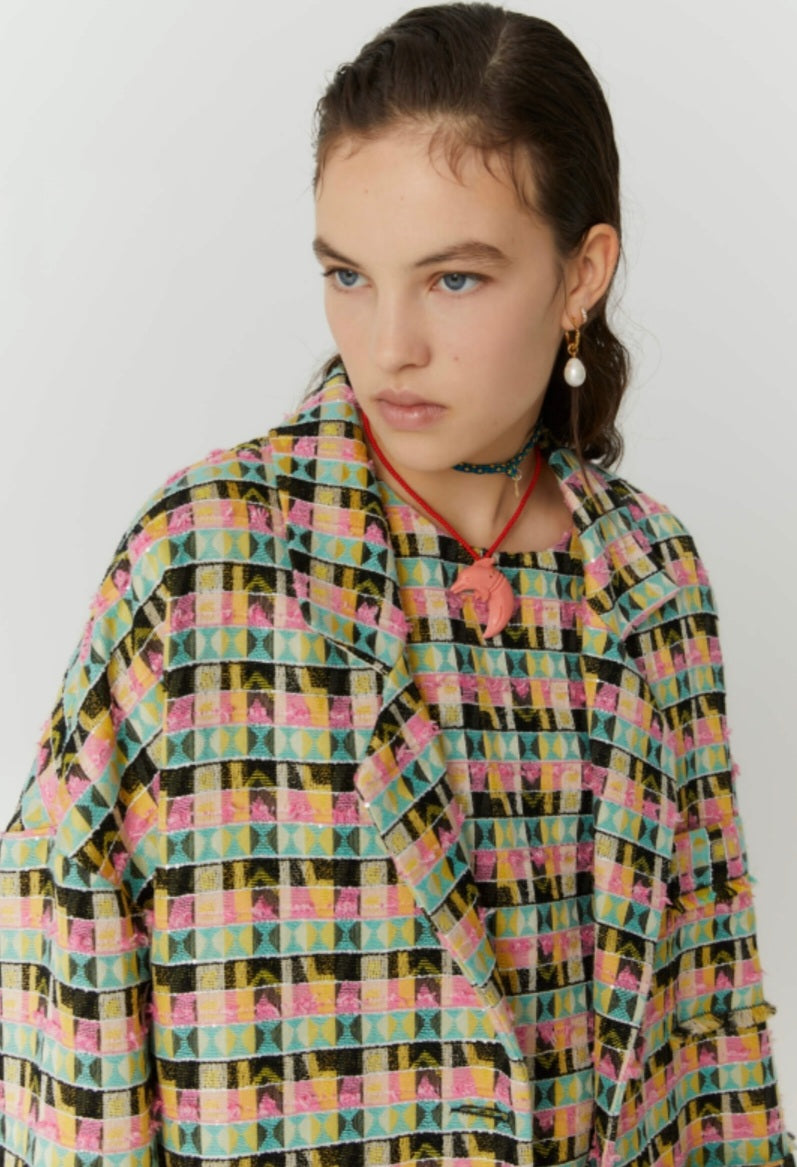 Beatrice B Pink / Black Jacquard Jacket