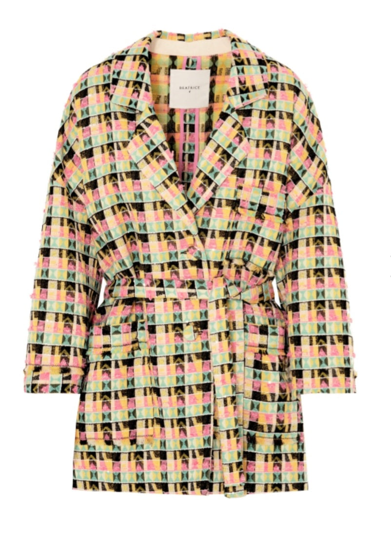 Beatrice B Pink / Black Jacquard Jacket