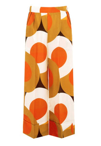 Beatrice B Silk Graphic Cropped Trousers