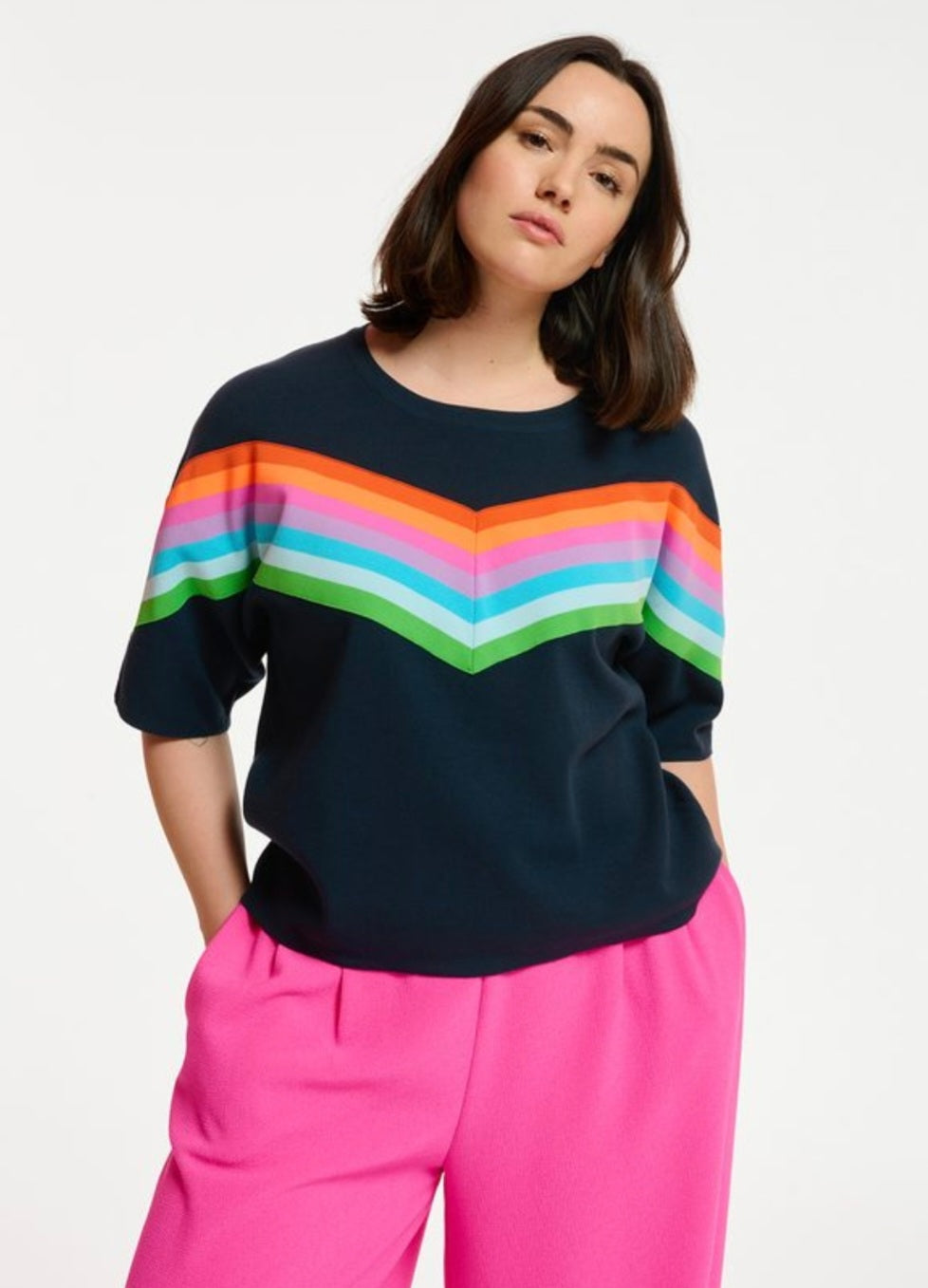 Essentiel Antwerp Navy Multicoloured Sweatshirt