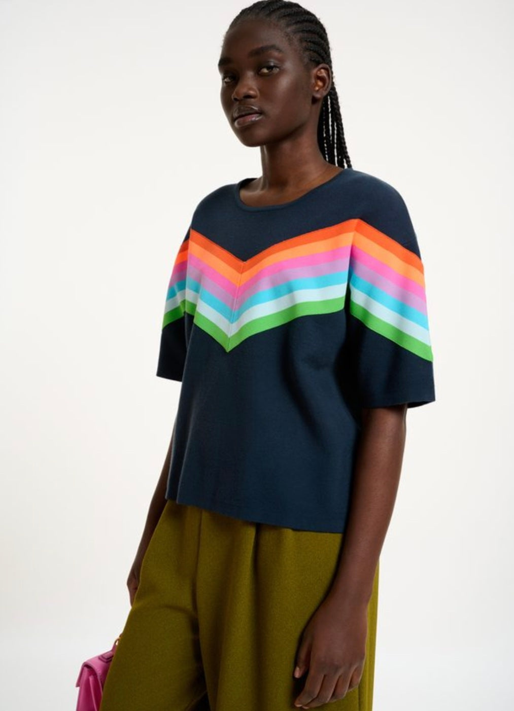 Essentiel Antwerp Navy Multicoloured Sweatshirt