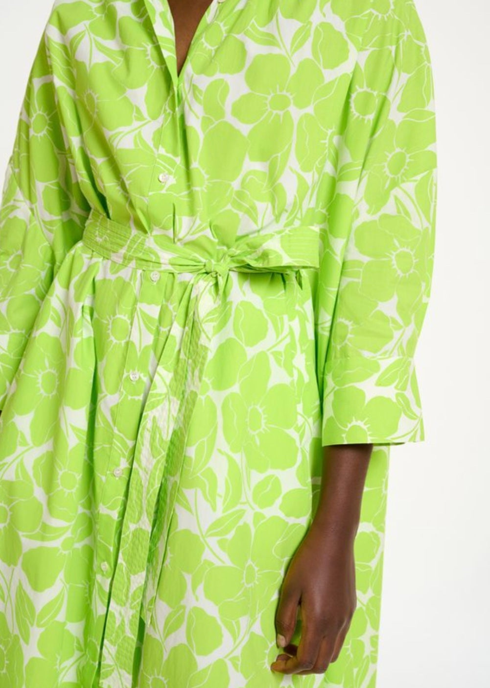 Essentiel Antwerp Neon Green Shirt Dress