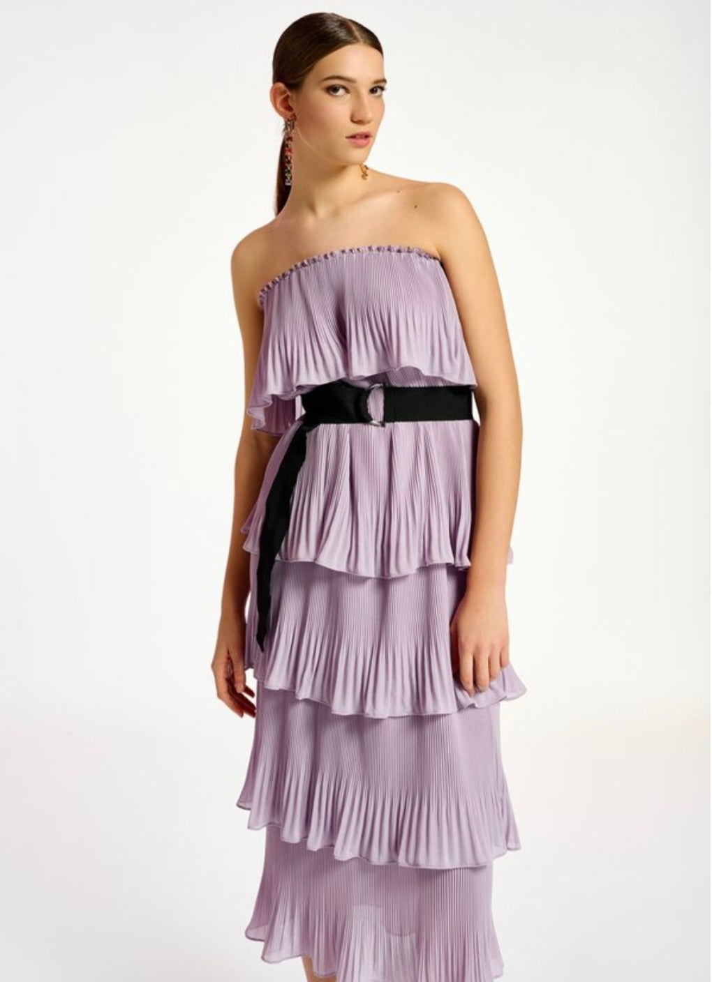 Essentiel Antwerp Lilac Plisse Dress