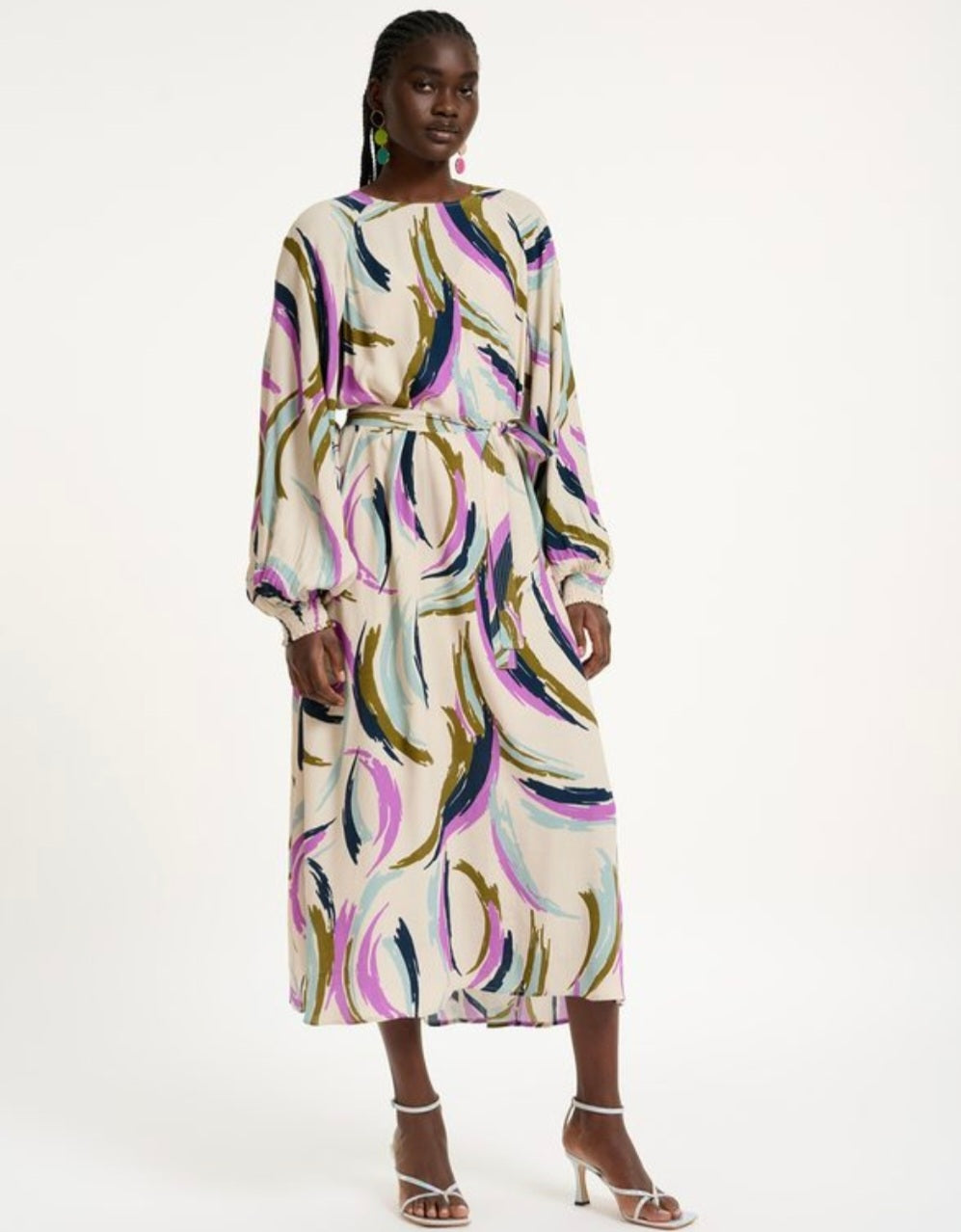 Essentiel Antwerp Abstract Print Midi Dress