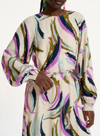 Essentiel Antwerp Abstract Print Midi Dress