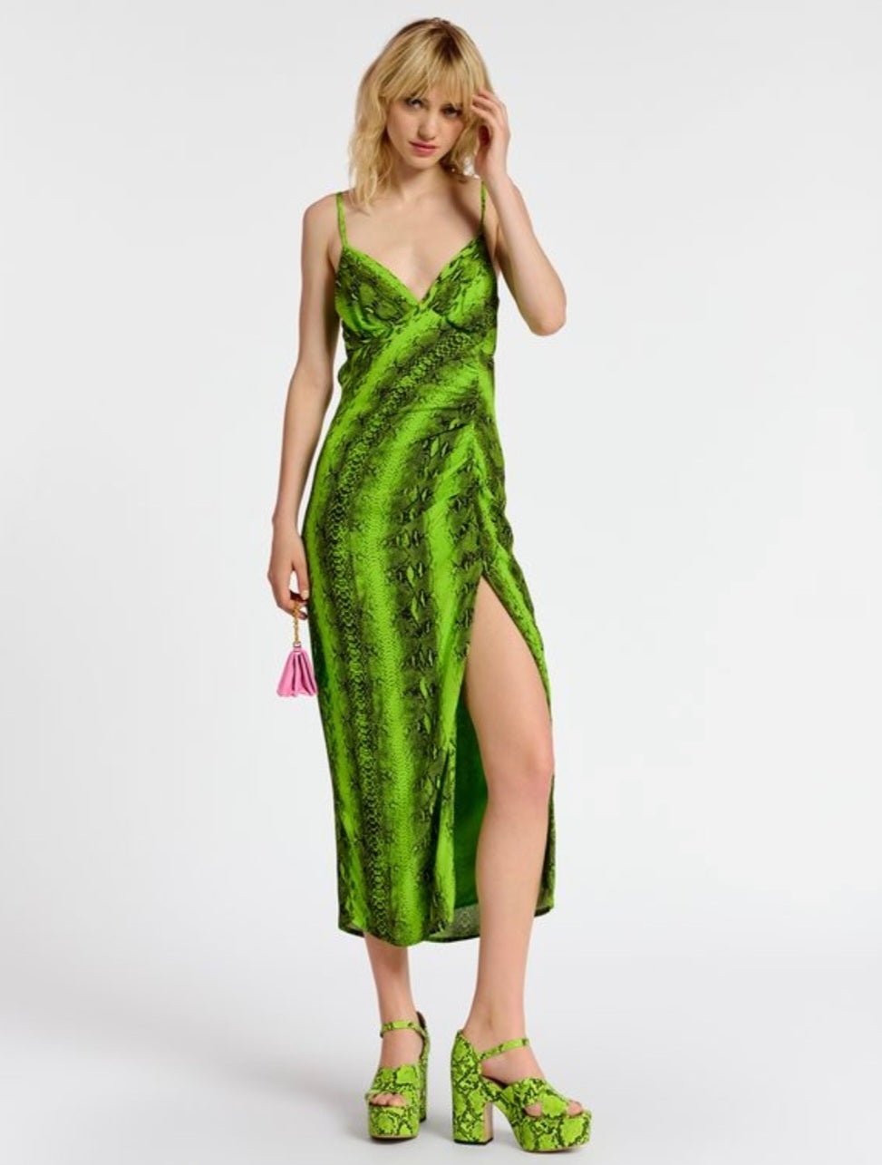 Essentiel Antwerp Snakeprint Slip Dress