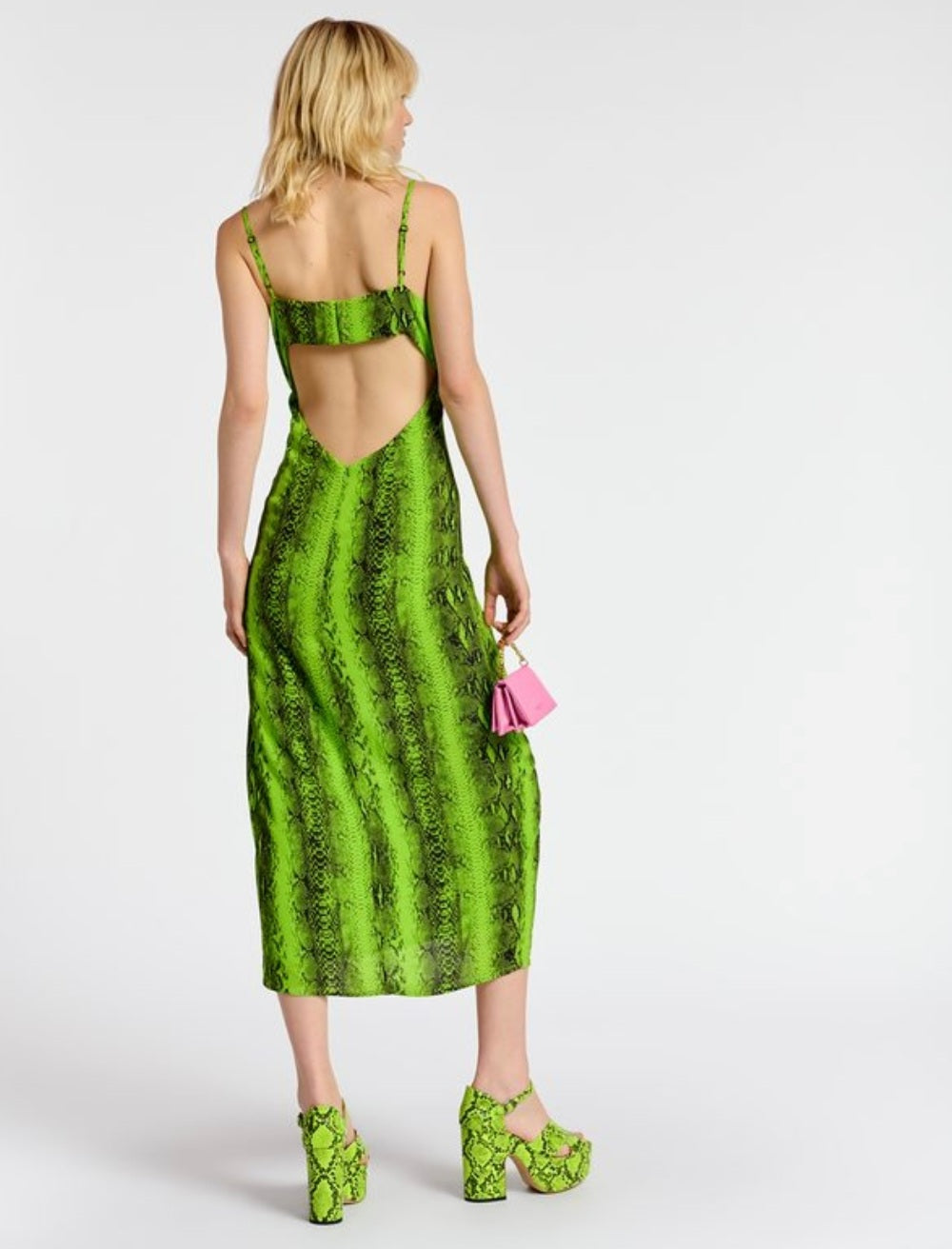 Essentiel Antwerp Snakeprint Slip Dress