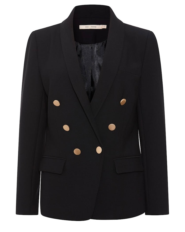 RDF Black Double Breasted Eloise Blazer