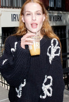 Essentiel Antwerp Black Chunky Ribbed Knit Jumper