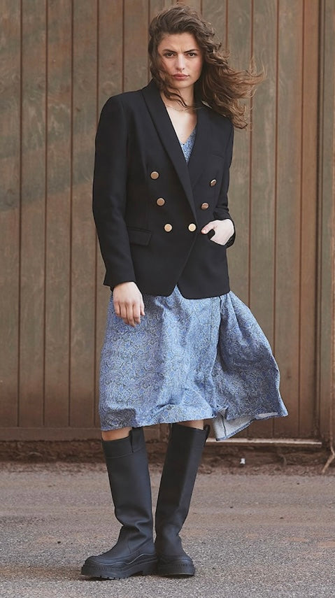 RDF Black Double Breasted Eloise Blazer