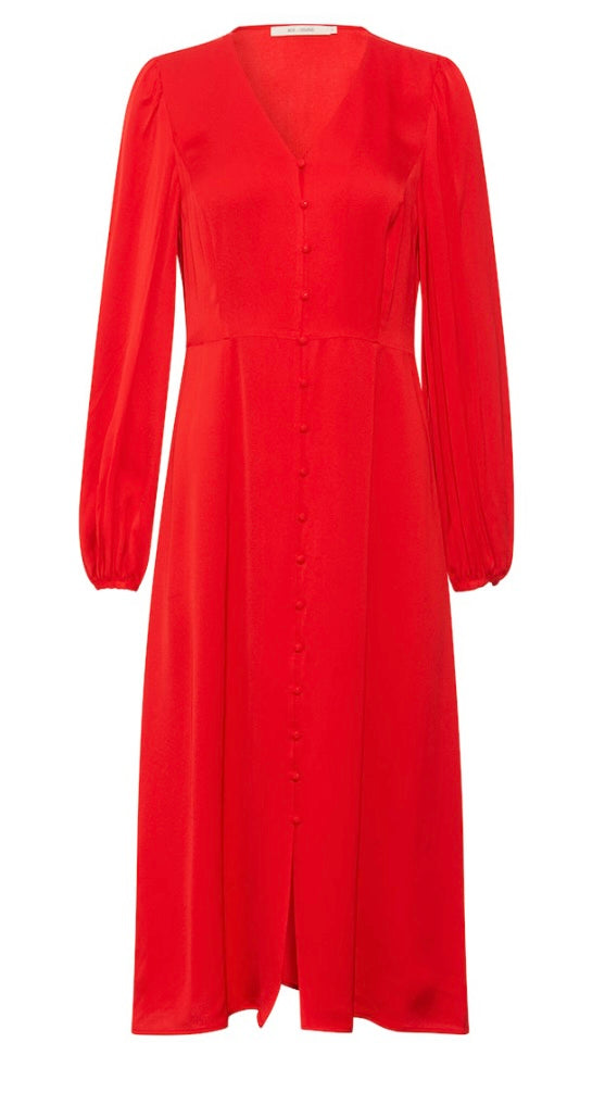 RDF Red Long Sleeve Midi Dress