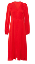 Load image into Gallery viewer, RDF Red Long Sleeve Midi Dress
