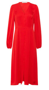 RDF Red Long Sleeve Midi Dress