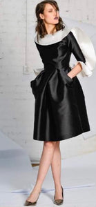 Ludmila Corlateanu Couture Raw Silk Black & White Structural Dress