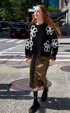 Essentiel Antwerp Black Chunky Ribbed Knit Jumper