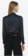 Load image into Gallery viewer, Otto’dame Satin Shirt with Bead Tassle Collar
