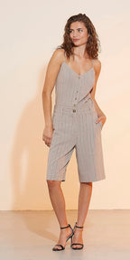 RDF Taupe Pinstripe Bermuda Shorts