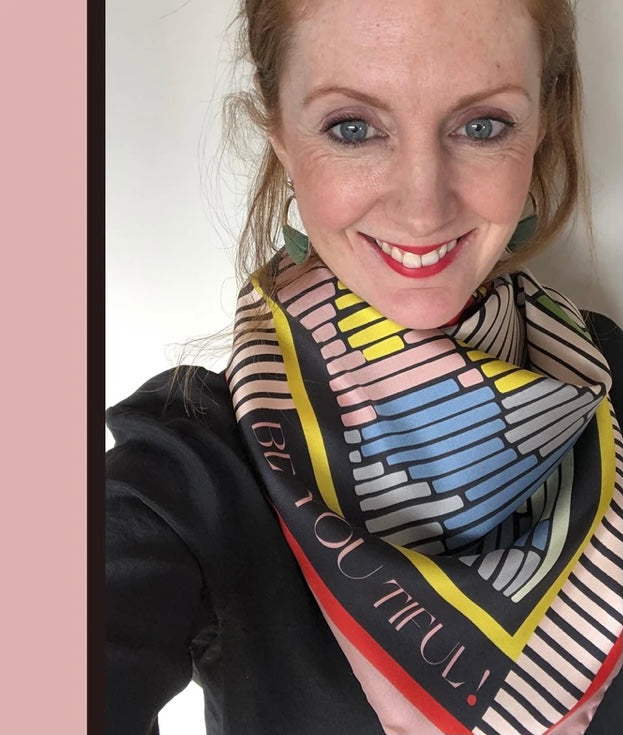 Tidings Large Statement Silk Scarf “Be-You-tiful“