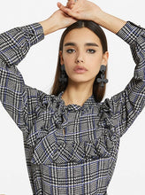 Load image into Gallery viewer, Otto’dame Tartan Blouse with Pussybow
