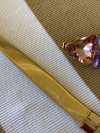 Nali Gold Accordian Belt with Crystal buckle