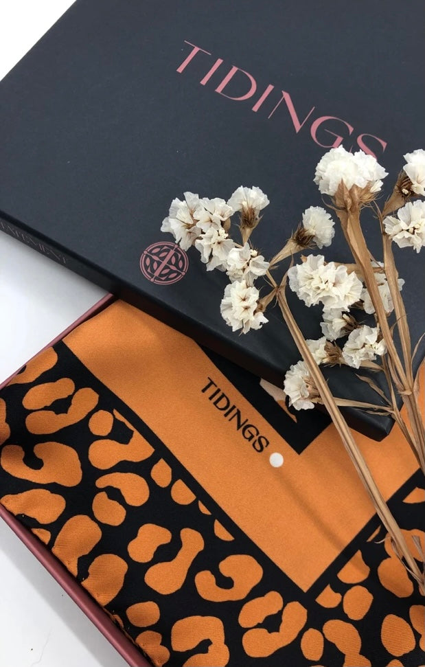 Tidings Silk Statement Scarf Orange “Femme & Fierce