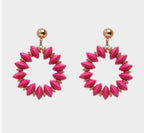 Nali Neon Pink Circle Earrings