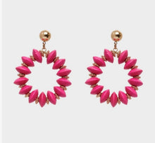 Load image into Gallery viewer, Nali Neon Pink Circle Earrings
