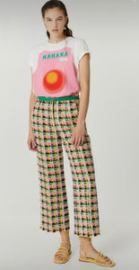 Beatrice B Pink / Black Jacquard Trousers
