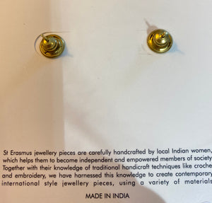 St. Erasmus Large Gold & Crystal Earrings