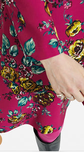 Pink Floral Long Sleeve Dress
