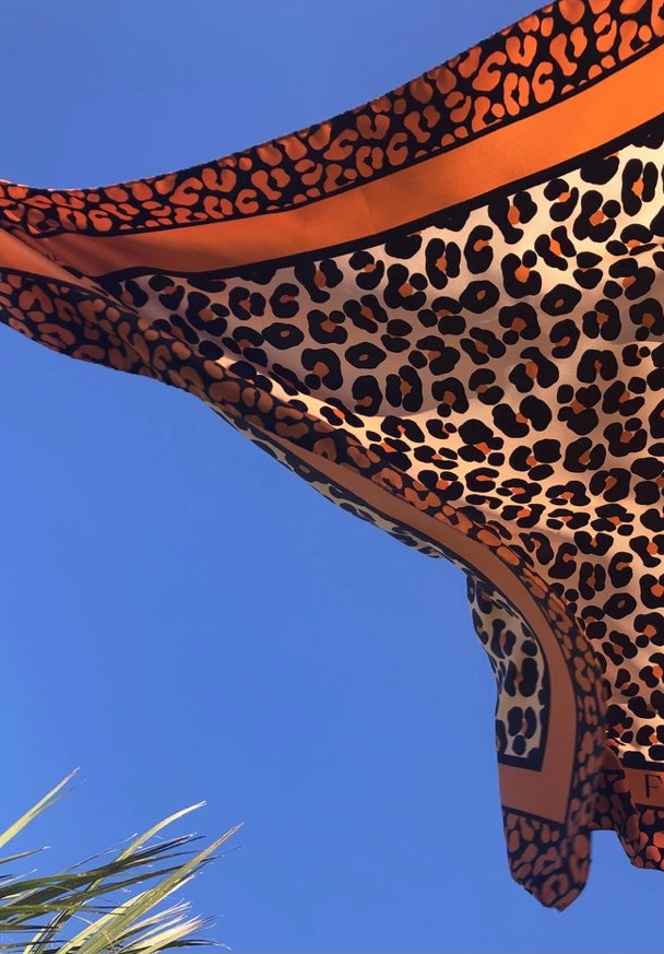Tidings Silk Statement Scarf Orange “Femme & Fierce