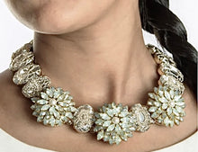Load image into Gallery viewer, St. Erasmus White , Gold &amp; Crystal Necklace
