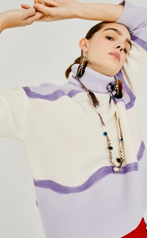 Beatrice B Lilac High Neck Sweater