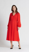Load image into Gallery viewer, RDF Red Long Sleeve Midi Dress
