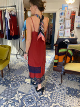 Load image into Gallery viewer, Ottodame Ketchup Red SILK Blend Slip Skirt

