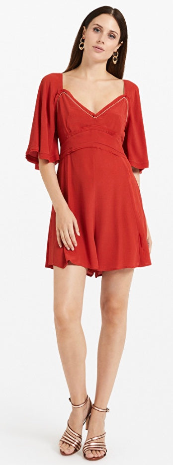 Ottod’Ame Desert Red Chiffon Playsuit