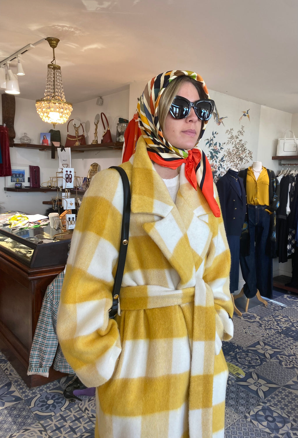 Tidings Large Orange “Outrageous “ Silk Scarf