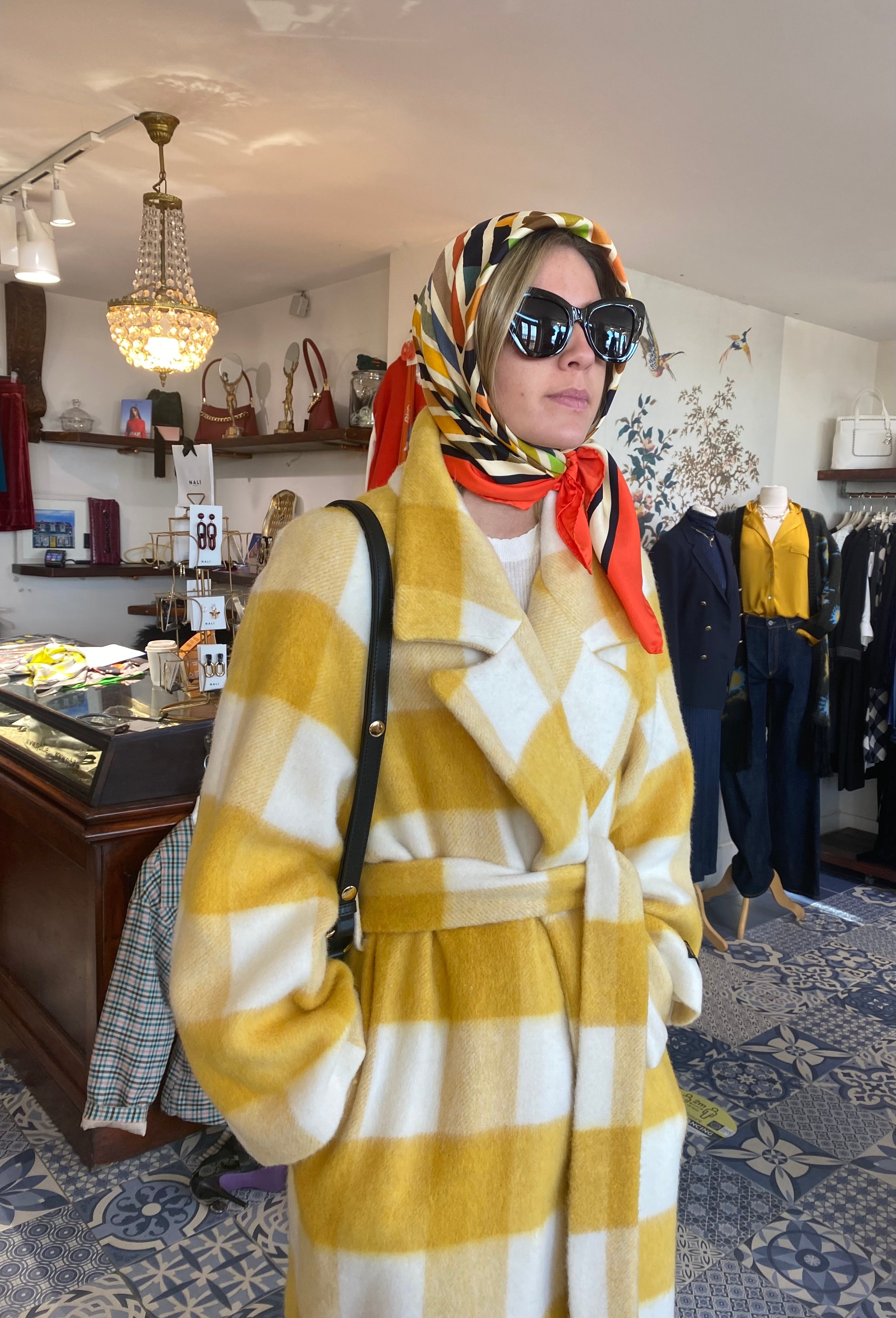 Tidings Large Orange “Outrageous “ Silk Scarf