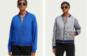 Scotch & Soda Printed Reversible Bomber Jacket Multicolor