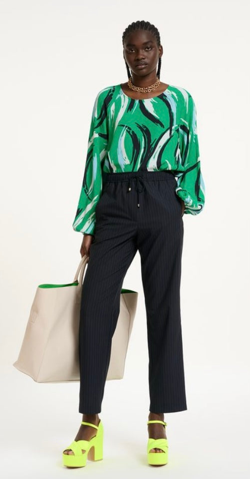 Essentiel Antwerp Navy Pinstripe Trousers