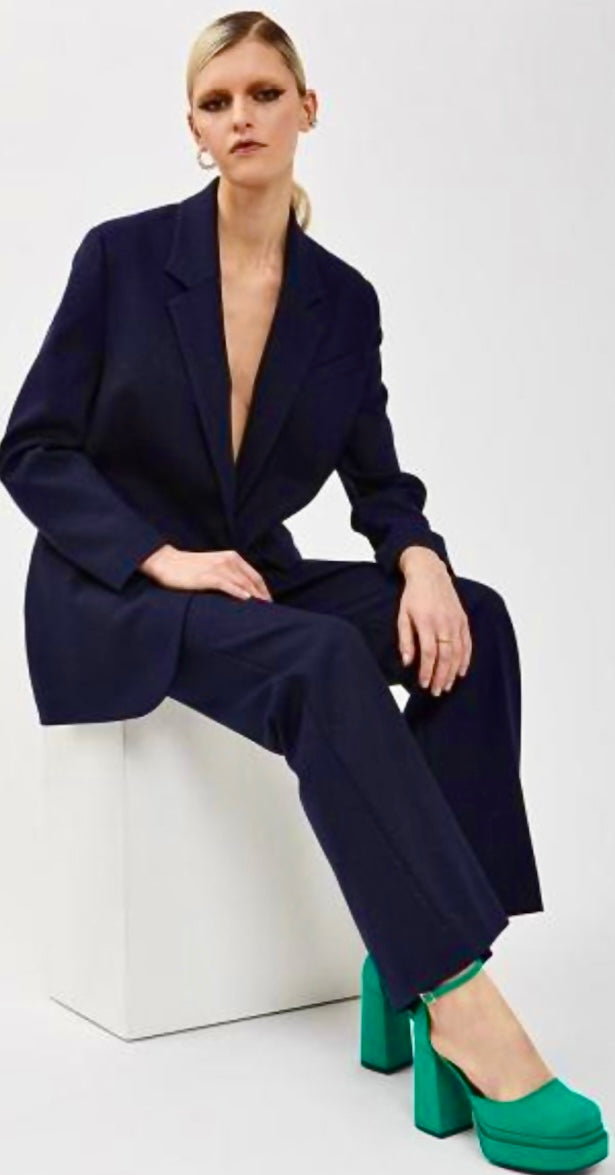 Ottodame Navy Flare Trousers