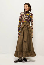 Load image into Gallery viewer, Beatrice B Olive Green Silk Taffeta Skirt
