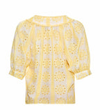 RDF Yellow & White Broderie Anglaise Blouse