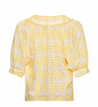 Load image into Gallery viewer, RDF Yellow &amp; White Broderie Anglaise Blouse
