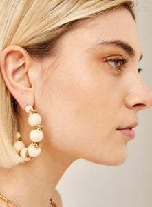 Nali Cream Hoop Earrings