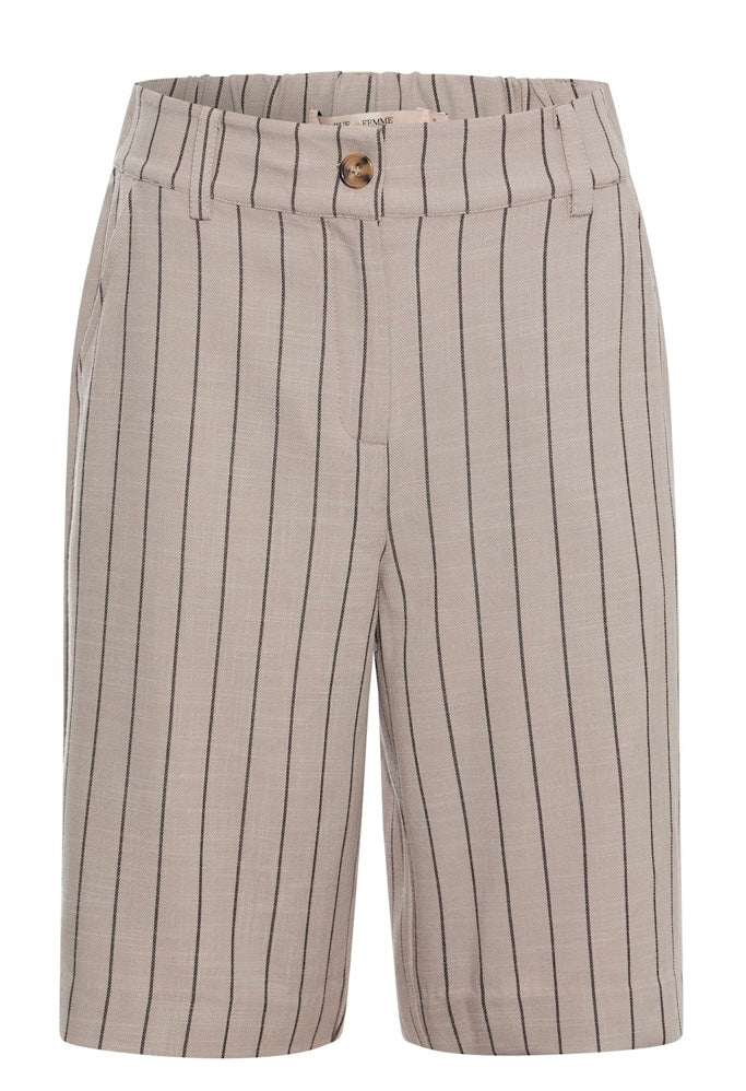 RDF Taupe Pinstripe Bermuda Shorts