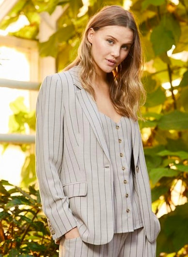 RDF Taupe Pinstripe Blazer