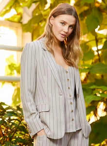 RDF Taupe Pinstripe Blazer