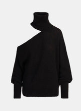 Load image into Gallery viewer, Essentiel Antwerp Black Wool-blend Knitted Cold Shoulder Jumper
