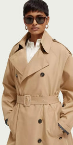 Scotch & Soda Oversized Classic Belted Trench Coat